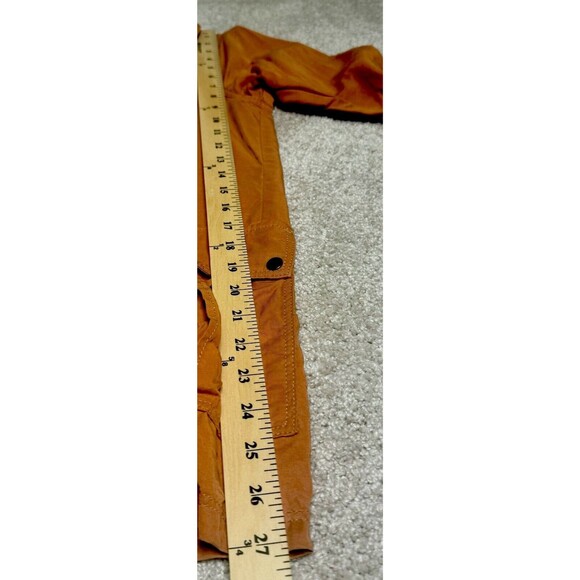 Stefis Jacket SZ M Caramel Brown Terra Cotta Color Flowy Jacket Pockets - Picture 8 of 9